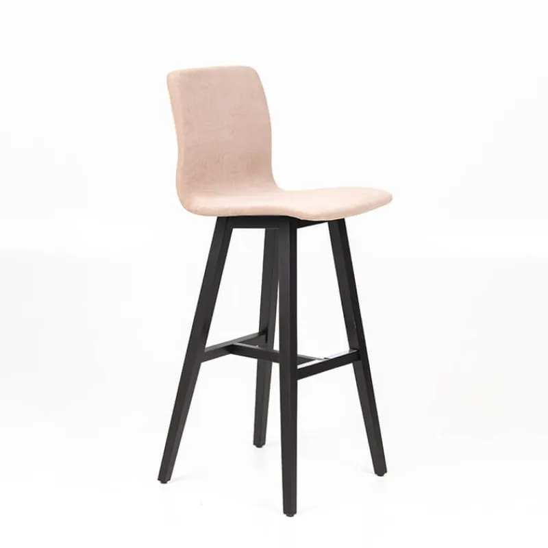 Sessio Amelie Tabouret bar en tissu et pieds en bois massif* Tabouret De Bar (assise +/- 80 Cm)