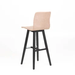 Sessio Amelie Tabouret bar en tissu et pieds en bois massif* Tabouret De Bar (assise +/- 80 Cm)