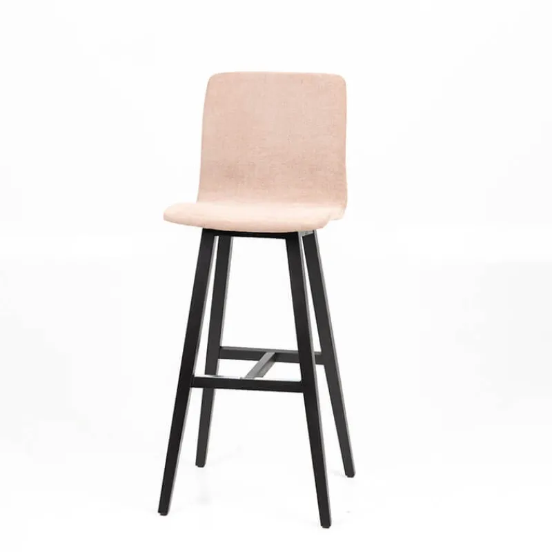 Sessio Amelie Tabouret bar en tissu et pieds en bois massif* Tabouret De Bar (assise +/- 80 Cm)