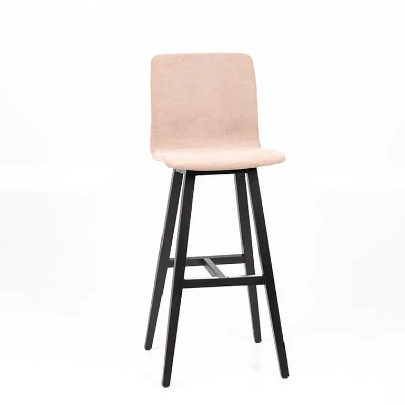 Sessio Amelie Tabouret bar en tissu et pieds en bois massif* Tabouret De Bar (assise +/- 80 Cm)