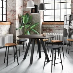 Perfecta Ami Tabouret snack en tissu sans dossier fabriqué en Belgique* Tabouret Snack (assise +/- 65 Cm)|Tabouret De Bar (assise +/- 80 Cm)
