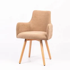 Sessio Anders diamant Fauteuil en tissu dos matelassé et pieds en bois* Chaise De Salle à Manger|Chaise Salon
