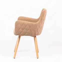 Sessio Anders diamant Fauteuil en tissu dos matelassé et pieds en bois* Chaise De Salle à Manger|Chaise Salon