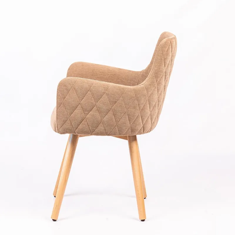 Sessio Anders diamant Fauteuil en tissu dos matelassé et pieds en bois* Chaise De Salle à Manger|Chaise Salon