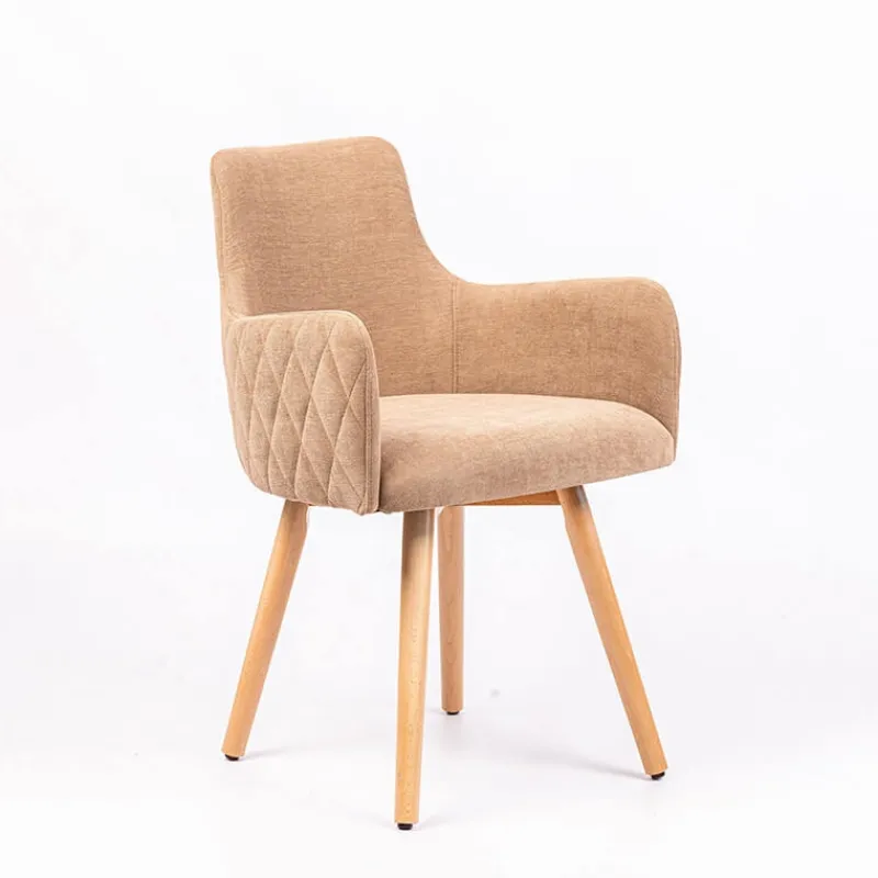 Sessio Anders diamant Fauteuil en tissu dos matelassé et pieds en bois* Chaise De Salle à Manger|Chaise Salon