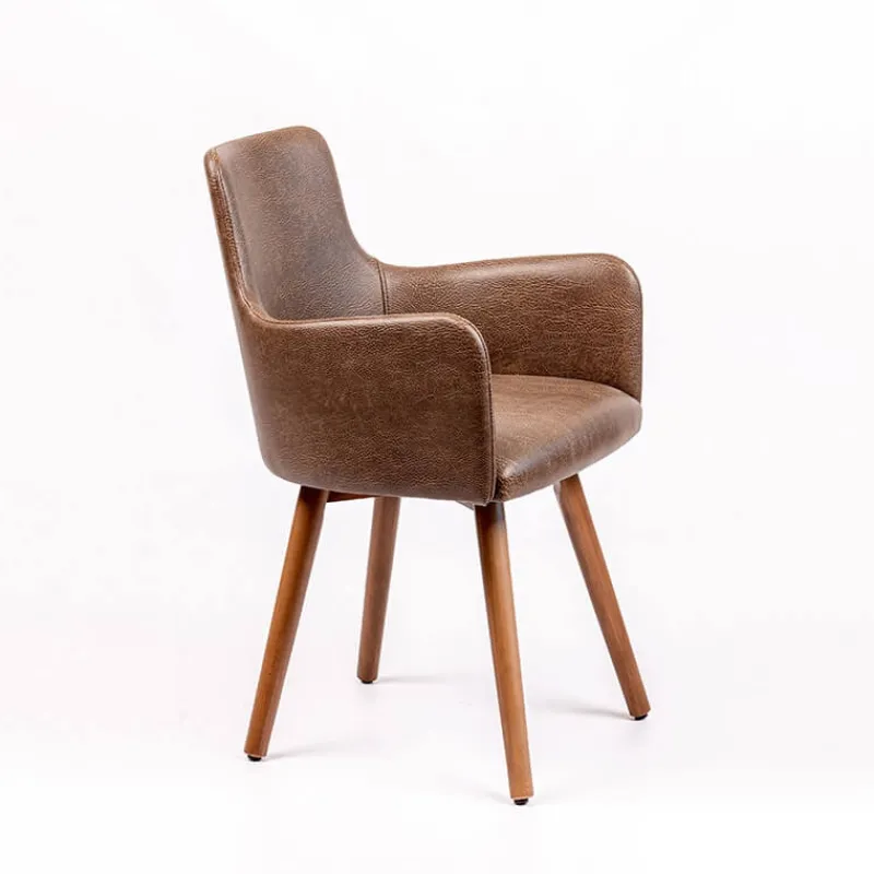 Sessio Anders Fauteuil rembourré avec pieds bois* Chaise De Cuisine|Chaise De Salle à Manger