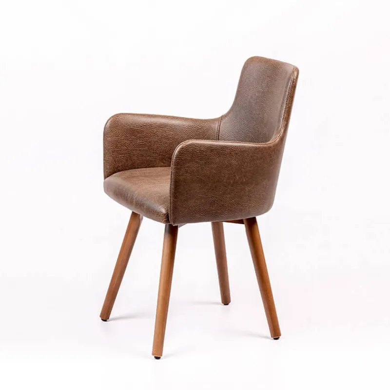 Sessio Anders Fauteuil rembourré avec pieds bois* Chaise De Cuisine|Chaise De Salle à Manger