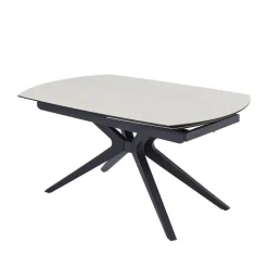 AngèleTable moderne extensible en céramique pieds métal* Table De Salle à Manger