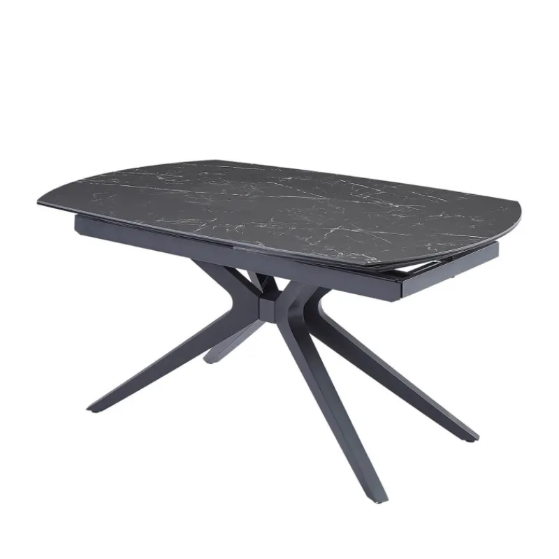 AngèleTable moderne extensible en céramique pieds métal* Table De Salle à Manger