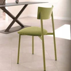 Carrier Anémone ® Chaise française avec assise en tissu rembourrée et dossier métal* Chaise De Salle à Manger