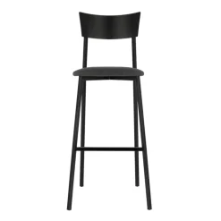 Carrier Anémone ® Tabouret de bar français avec assise en tissu rembourrée et dossier métal* Tabouret De Bar (assise +/- 80 Cm)