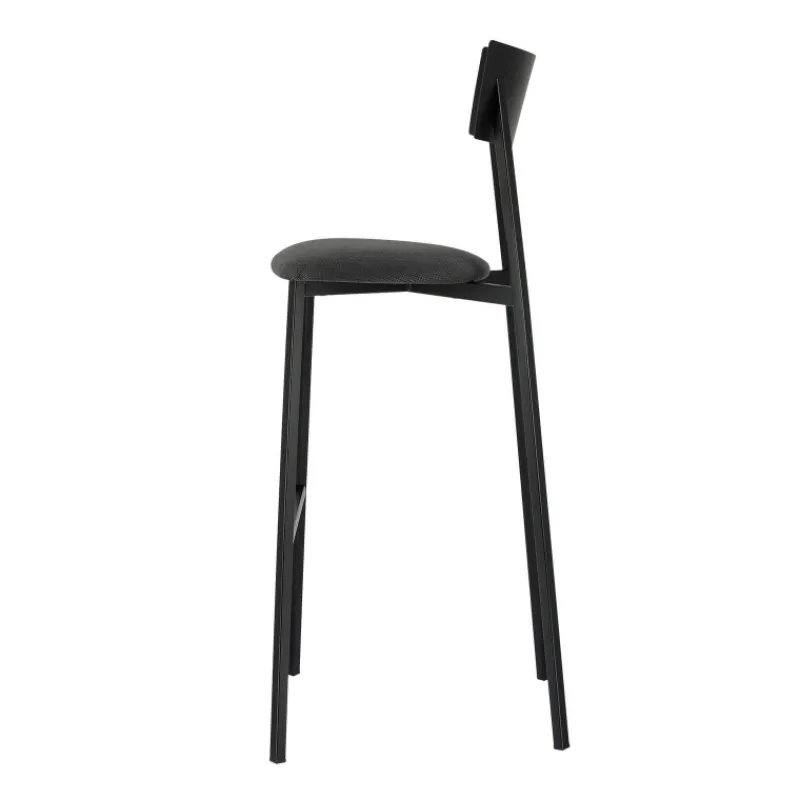 Carrier Anémone ® Tabouret de bar français avec assise en tissu rembourrée et dossier métal* Tabouret De Bar (assise +/- 80 Cm)