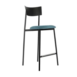 Carrier Anémone ® Tabouret snack français avec assise en tissu rembourrée et dossier métal* Tabouret Snack (assise +/- 65 Cm)|Tabouret De Bar (assise +/- 80 Cm)