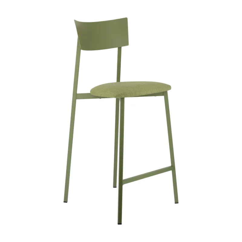 Carrier Anémone ® Tabouret snack français avec assise en tissu rembourrée et dossier métal* Tabouret Snack (assise +/- 65 Cm)|Tabouret De Bar (assise +/- 80 Cm)