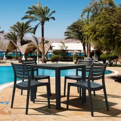 Ares Table de terrasse carrée en résine* Table De Jardin
