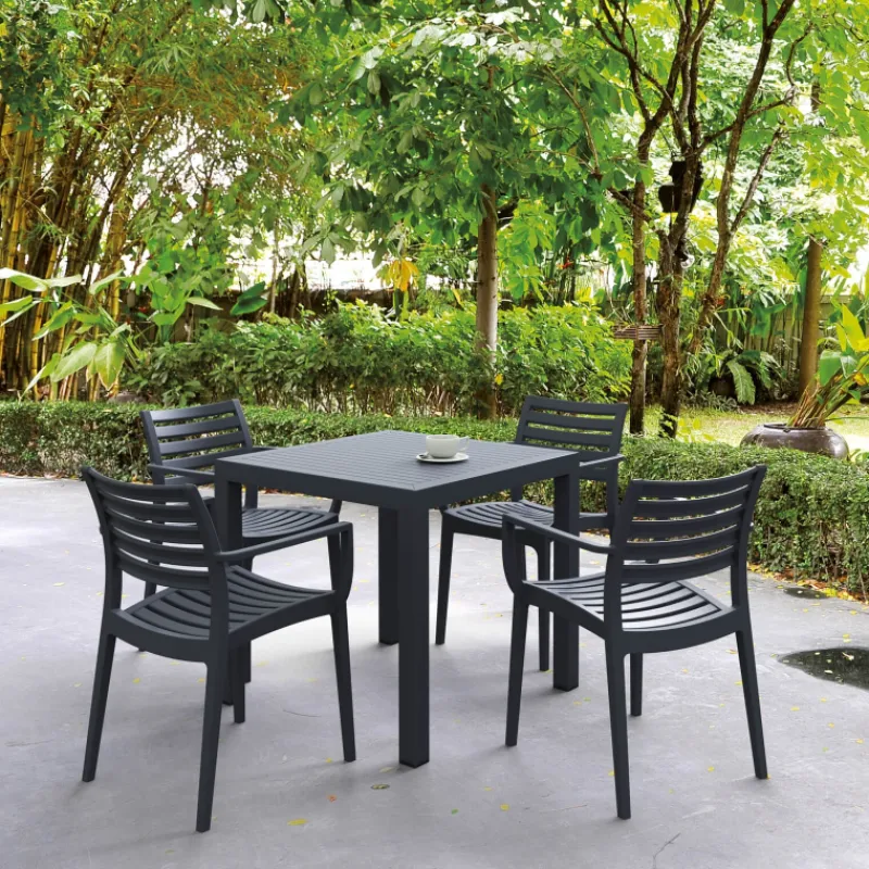 Ares Table de terrasse carrée en résine* Table De Jardin