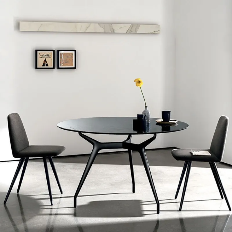 Sovet Italia Arkos Sovet® Table design ronde en verre fabrication Italienne* Table De Salle à Manger
