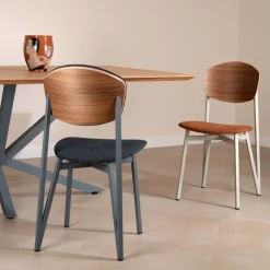 Carrier Artémis ® Chaise design française assise en tissu, dossier bois et pieds en métal* Chaise De Salle à Manger|Chaise Salon