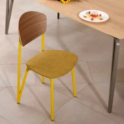 Carrier Artémis ® Chaise design française assise en tissu, dossier bois et pieds en métal* Chaise De Salle à Manger|Chaise Salon