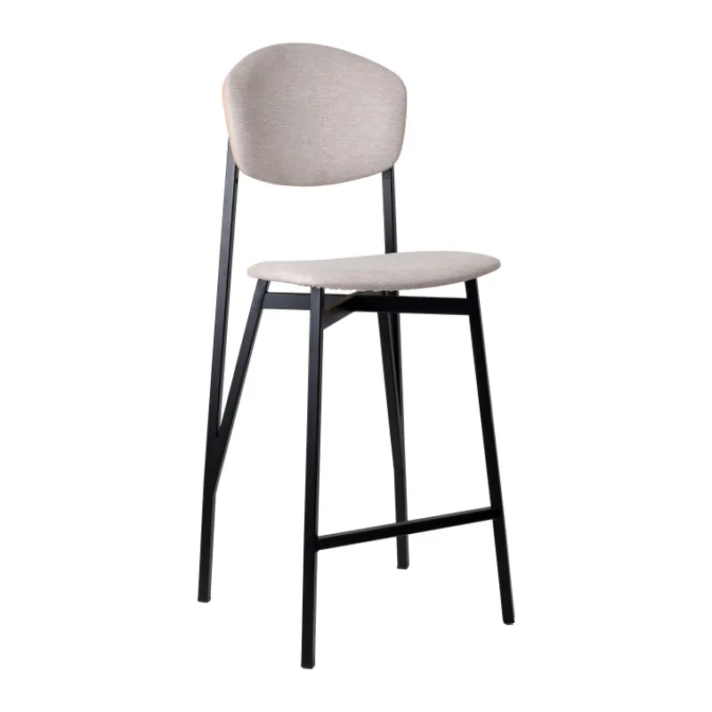 Carrier Artémis ® Tabouret snack design français assise et dossier en tissu dos en bois et pieds en métal* Tabouret Snack (assise +/- 65 Cm)|Tabouret De Bar (assise +/- 80 Cm)