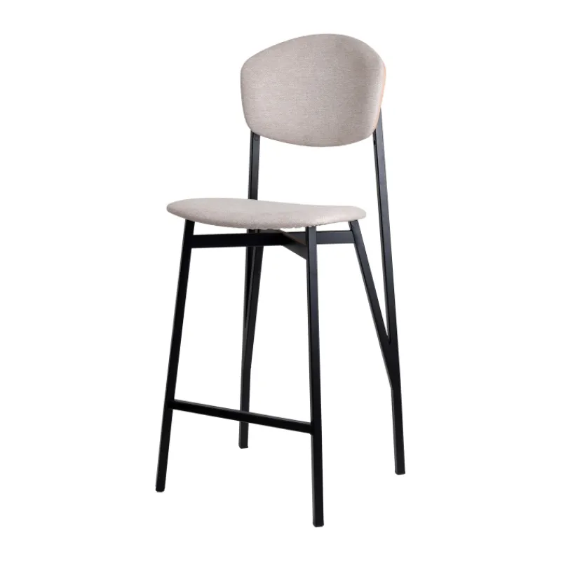 Carrier Artémis ® Tabouret snack design français assise et dossier en tissu dos en bois et pieds en métal* Tabouret Snack (assise +/- 65 Cm)|Tabouret De Bar (assise +/- 80 Cm)