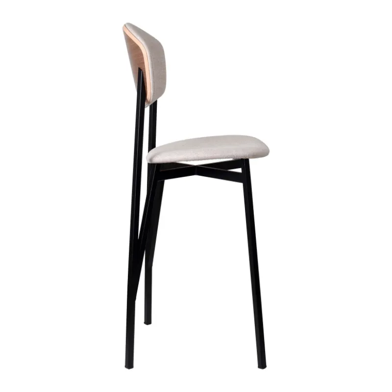 Carrier Artémis ® Tabouret snack design français assise et dossier en tissu dos en bois et pieds en métal* Tabouret Snack (assise +/- 65 Cm)|Tabouret De Bar (assise +/- 80 Cm)