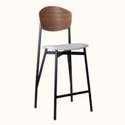 Carrier Artémis ® Tabouret snack design français assise en simili dossier bois et pieds en métal* Tabouret Snack (assise +/- 65 Cm)|Tabouret De Bar (assise +/- 80 Cm)