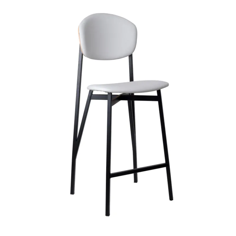 Carrier Artémis ® Tabouret snack design français assise et dossier en simili dos bois et pieds en métal* Tabouret Snack (assise +/- 65 Cm)|Tabouret De Bar (assise +/- 80 Cm)
