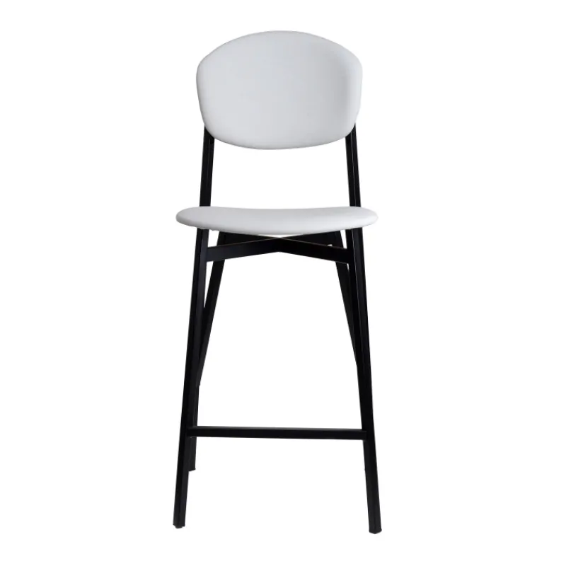 Carrier Artémis ® Tabouret snack design français assise et dossier en simili dos bois et pieds en métal* Tabouret Snack (assise +/- 65 Cm)|Tabouret De Bar (assise +/- 80 Cm)