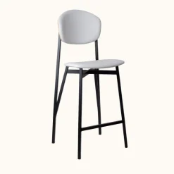 Carrier Artémis ® Tabouret snack design français assise et dossier en simili dos bois et pieds en métal* Tabouret Snack (assise +/- 65 Cm)|Tabouret De Bar (assise +/- 80 Cm)