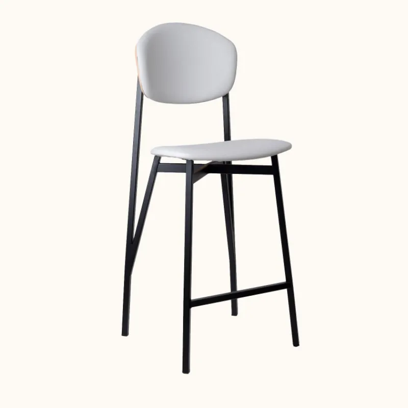 Carrier Artémis ® Tabouret snack design français assise et dossier en simili dos bois et pieds en métal* Tabouret Snack (assise +/- 65 Cm)|Tabouret De Bar (assise +/- 80 Cm)
