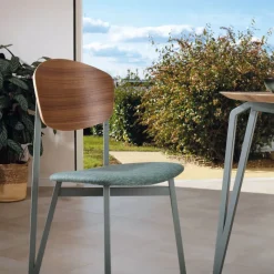 Carrier Artémis ® Tabouret snack design français assise en tissu dossier bois et pieds en métal* Tabouret Snack (assise +/- 65 Cm)|Tabouret De Bar (assise +/- 80 Cm)