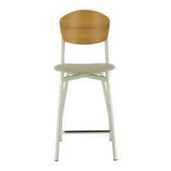 Carrier Artémis ® Tabouret snack design français assise en tissu dossier bois et pieds en métal* Tabouret Snack (assise +/- 65 Cm)|Tabouret De Bar (assise +/- 80 Cm)