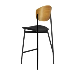 Carrier Artémis ® Tabouret snack design français assise en tissu dossier bois et pieds en métal* Tabouret Snack (assise +/- 65 Cm)|Tabouret De Bar (assise +/- 80 Cm)