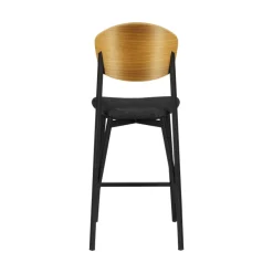 Carrier Artémis ® Tabouret snack design français assise en tissu dossier bois et pieds en métal* Tabouret Snack (assise +/- 65 Cm)|Tabouret De Bar (assise +/- 80 Cm)