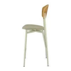 Carrier Artémis ® Tabouret snack design français assise en tissu dossier bois et pieds en métal* Tabouret Snack (assise +/- 65 Cm)|Tabouret De Bar (assise +/- 80 Cm)
