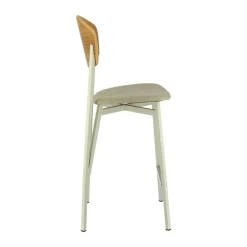 Carrier Artémis ® Tabouret snack design français assise en tissu dossier bois et pieds en métal* Tabouret Snack (assise +/- 65 Cm)|Tabouret De Bar (assise +/- 80 Cm)