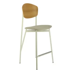 Carrier Artémis ® Tabouret snack design français assise en tissu dossier bois et pieds en métal* Tabouret Snack (assise +/- 65 Cm)|Tabouret De Bar (assise +/- 80 Cm)