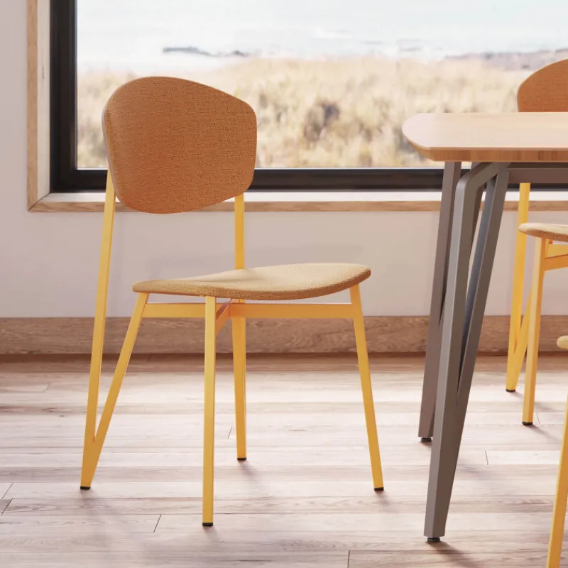 Carrier Artémis XL ® Chaise design française avec assise en tissu, dos du dossier bois et pieds en métal* Chaise De Salle à Manger|Chaise Salon