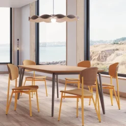 Carrier Artémis XL ® Chaise design française avec assise en tissu, dos du dossier bois et pieds en métal* Chaise De Salle à Manger|Chaise Salon