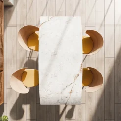 Cancio Atlas Table scandinave en céramique avec pieds bois* Table De Salle à Manger