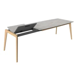 Cancio Atlas Table scandinave extensible en céramique avec pieds en bois* Table De Salle à Manger