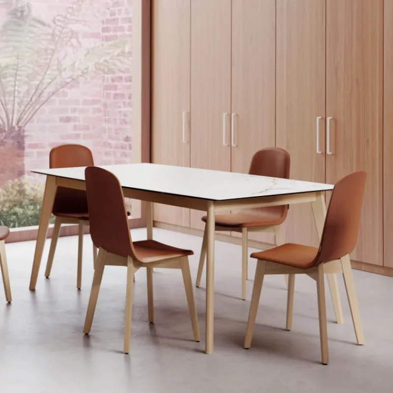 Cancio Atlas Table scandinave extensible en céramique avec pieds en bois* Table De Salle à Manger