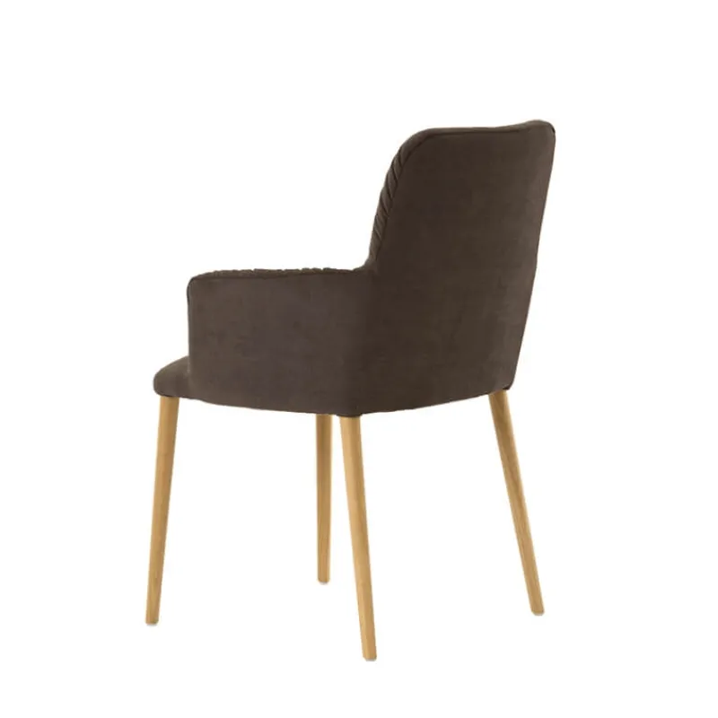 Mobitec Aura ® Chaise avec accoudoirs style cocooning en tissu et pieds bois* Chaise De Salle à Manger|Chaise Salon
