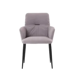 Mobitec Aura ® Chaise avec accoudoirs moderne tissu et pieds en métal* Chaise De Salle à Manger|Chaise Salon