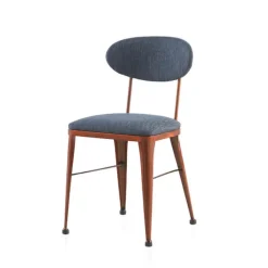 Jayso Austin Chaise industrielle confortable en métal et tissu* Chaise De Salle à Manger