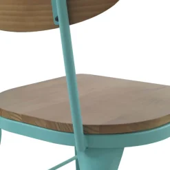 Jayso Austin Chaise industrielle vintage en bois et métal* Chaise De Cuisine|Chaise De Salle à Manger
