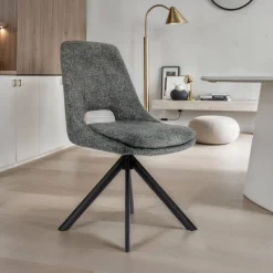 AzaléeChaise moderne en tissu rembourrée pieds en métal* Chaise De Salle à Manger|Chaise Salon