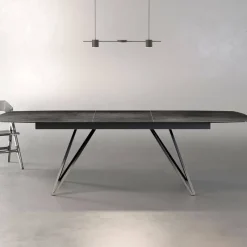 Akante BabyloneTable en céramique extensible avec pieds design en métal noir* Table De Salle à Manger