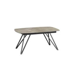 Akante BabyloneTable en céramique extensible avec pieds design en métal noir* Table De Salle à Manger
